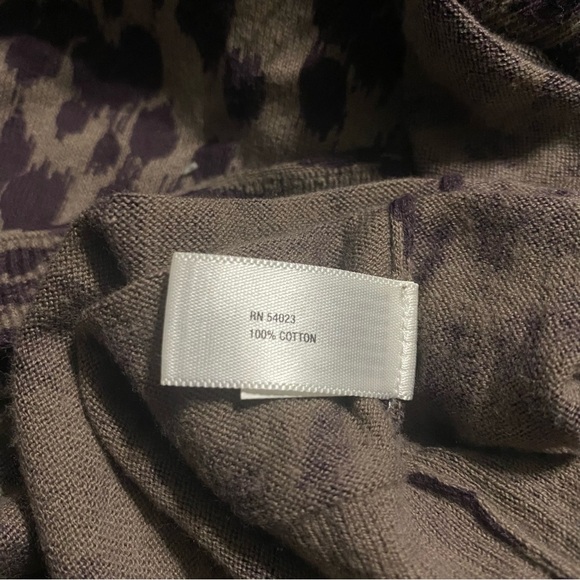 Gap Tan Purple Cheetah Print V Neck Thin Knit L/S Cardigan - Picture 5 of 5